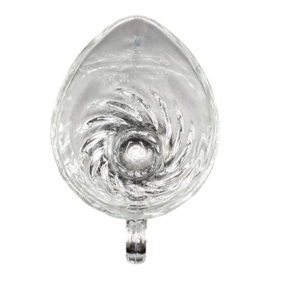 Vintage Clear Pressed Glass Creamer & Sugar Swirl Pattern Retro Kitchenware - Picture 3 of 4